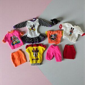 Barbie Disney Fun Fashion Outfits Mickey Minnie Clothes Dress, Hat, Vtg 90s